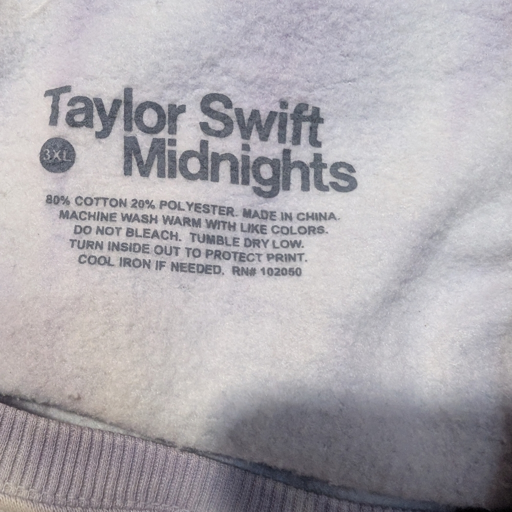 Taylor Swift Midnights Promo 3X Off Shoulder Crewneck Tie Dye Cozy Sweatshirt - Picture 6 of 13